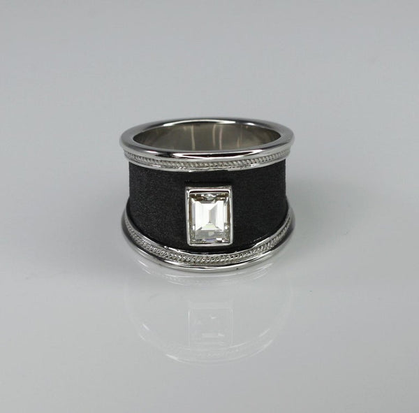 1.16 Carat Diamond Ring in 18 Karat Gold and Black Rhodium