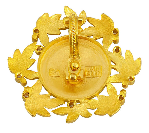 Athena coin pendant with Olive Leaf bezel