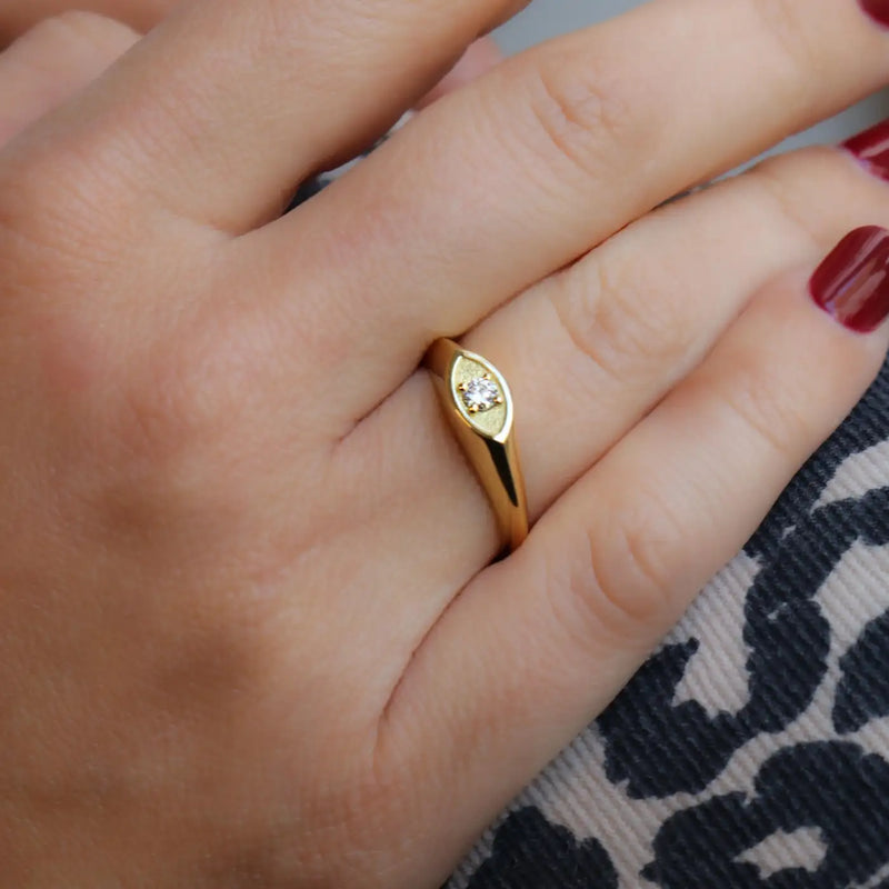 Georgios Collections 18 Karat Yellow Gold Evil Eye Diamond Ring