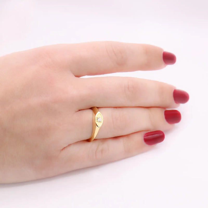 Georgios Collections 18 Karat Yellow Gold Evil Eye Diamond Ring