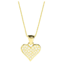 Georgios Collections 18 Karat Yellow Gold Diamond Heart Pendant Necklace