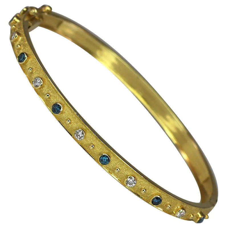 Georgios Collections 18 Karat Yellow Gold Rhodium Reversible Diamond Bracelet