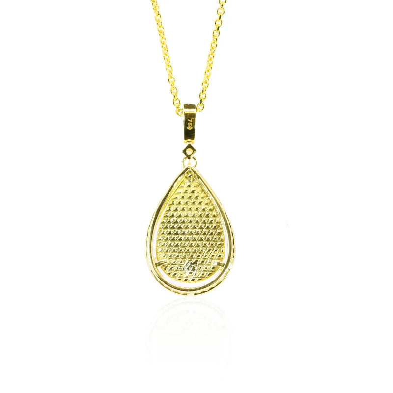 Georgios Collection 118 Karat Yellow Gold Pendant with Pear Opal and Diamonds