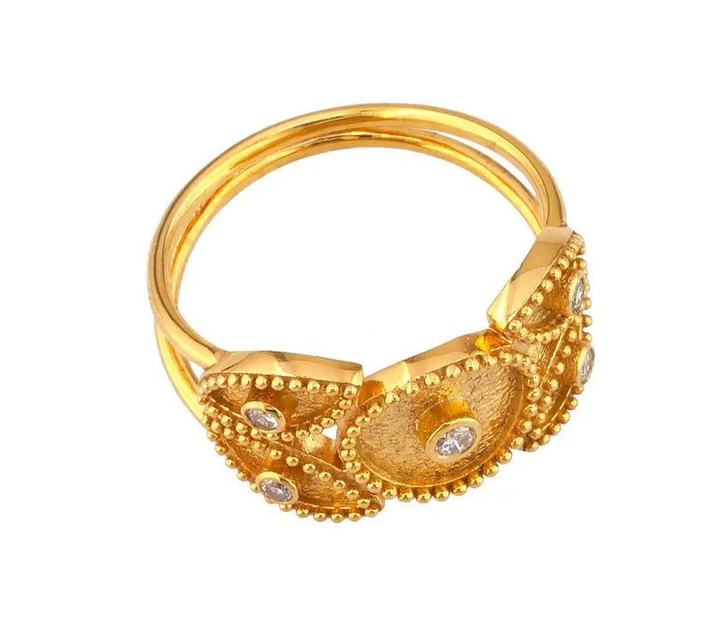 Georgios Collections 18 Karat Yellow Gold Diamond Marquise Design Band Ring