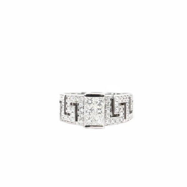 Georgios Collections 18 Karat White Gold Invisible Princess Cut Diamond Ring