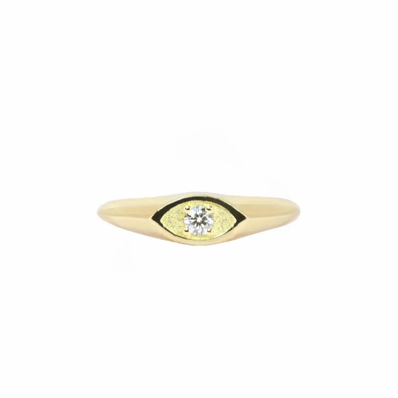 Georgios Collections 18 Karat Yellow Gold Evil Eye Diamond Ring