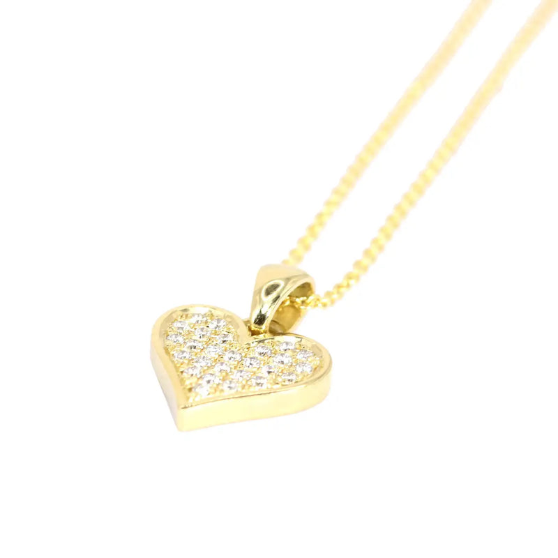 Georgios Collections 18 Karat Yellow Gold Diamond Heart Pendant Necklace