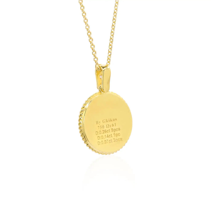 Georgios Collections 18 Karat Yellow Gold Diamond Pendant with Black Rhodium
