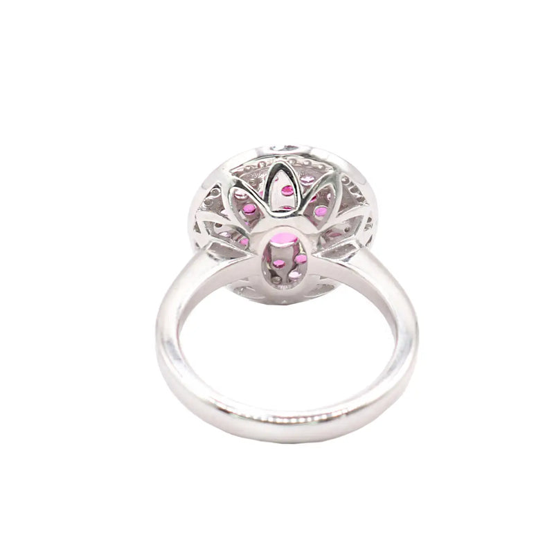 Georgios Collections 18K White Gold Pink Sapphire and Diamonds Ring