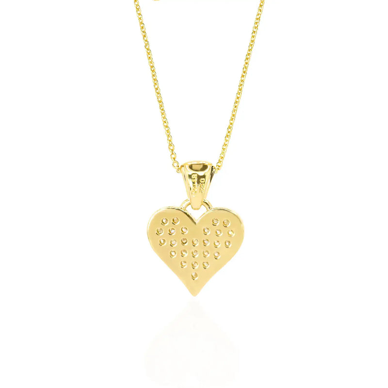 Georgios Collections 18 Karat Yellow Gold Diamond Heart Pendant Necklace