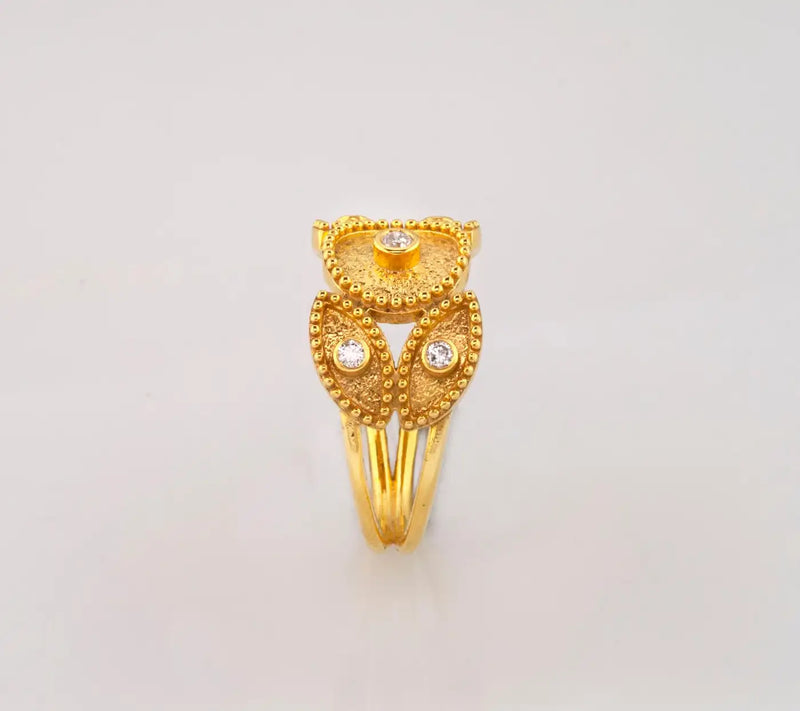 Georgios Collections 18 Karat Yellow Gold Diamond Marquise Design Band Ring