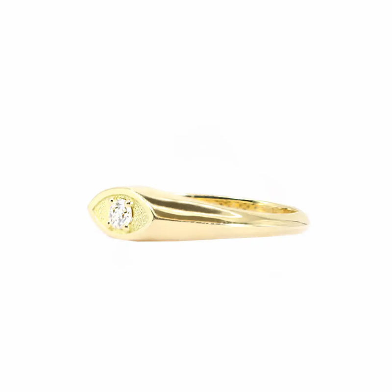 Georgios Collections 18 Karat Yellow Gold Evil Eye Diamond Ring