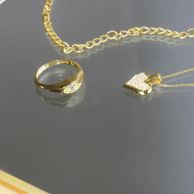 Georgios Collections 18 Karat Yellow Gold Diamond Heart Pendant Necklace