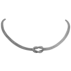 18 Karat White Gold Rope Necklace with Hercules Knot