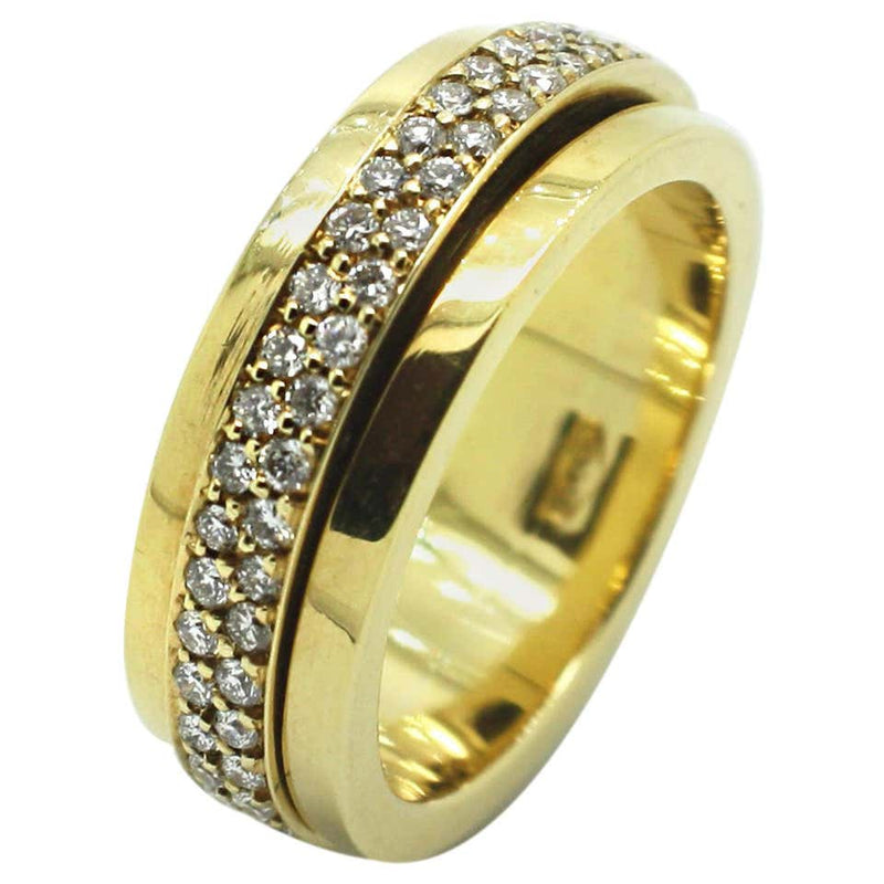 18 Karat Yellow Gold Eternity Spinning Diamond Band Ring