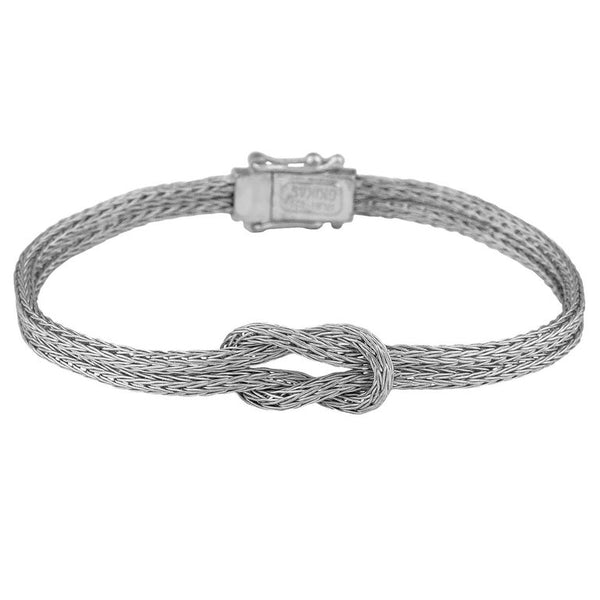 18 Karat White Gold Woven Hercules Knot Bracelet
