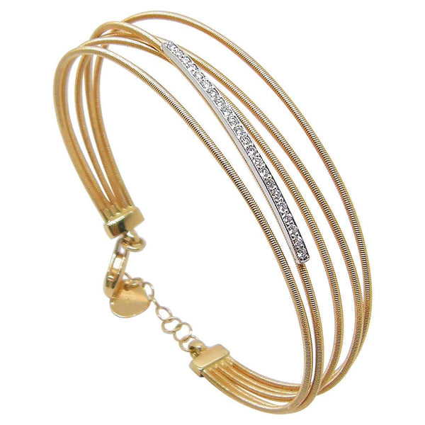 18 Karat Yellow and White Gold Diamond Multi Strap Bracelet