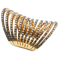 18 Karat Rose Gold Chocolate Diamond Two-Tone Long Band Ring