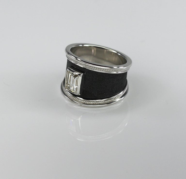 1.16 Carat Diamond Ring in 18 Karat Gold and Black Rhodium