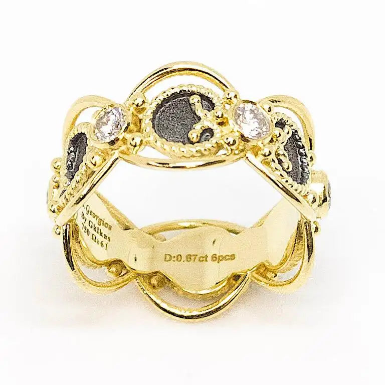 Georgios Collections 18 Karat Gold and Rhodium Diamond Eternity Band Ring