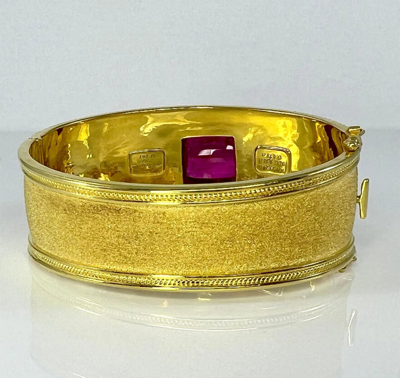 Georgios Collections 18 Karat Yellow Gold Black Diamond and Tourmaline Bracelet
