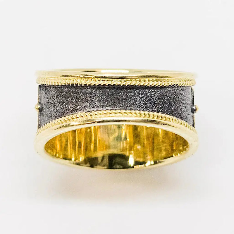 Georgios Collections 18 Karat Gold and Rhodium Yellow Sapphire and Diamond Ring
